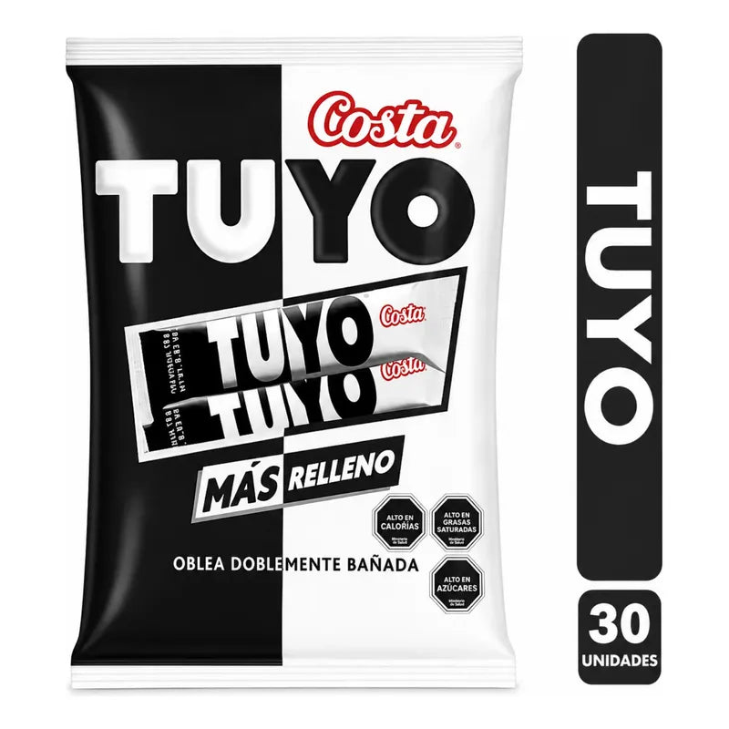 Oblea Costa Tuyo Con Crema De Maní - Bolsa Con 30 Unidades
