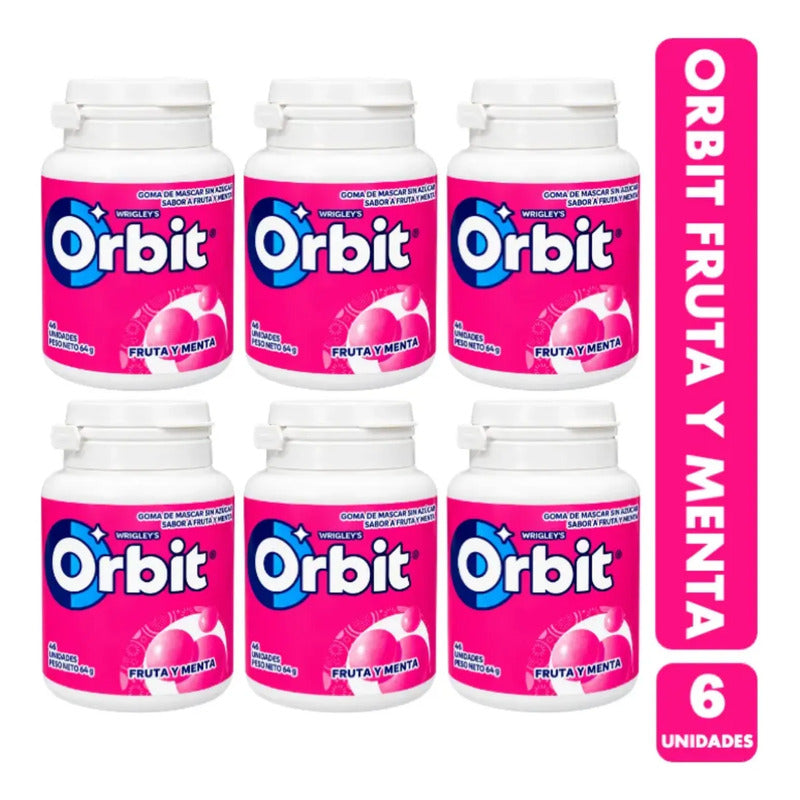 Chicle Orbit Sabor Fruta Y Menta (pack Con 6 Unidades)