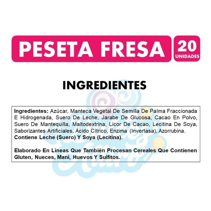 Chocolate Peseta Sabor Fresa X20