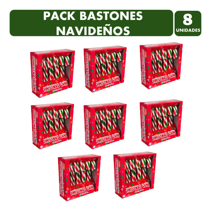 Bastones Dulces Especial Navidad - Pack Con 8 Display