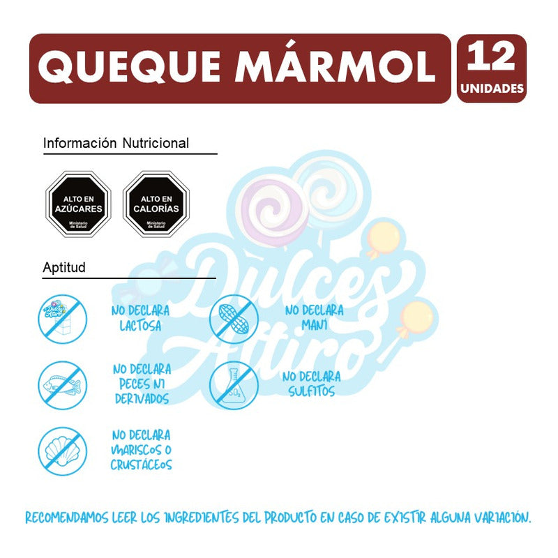 Queque Mármol Nutra Bien - Sabor Chocolate Y Naranja (12un).