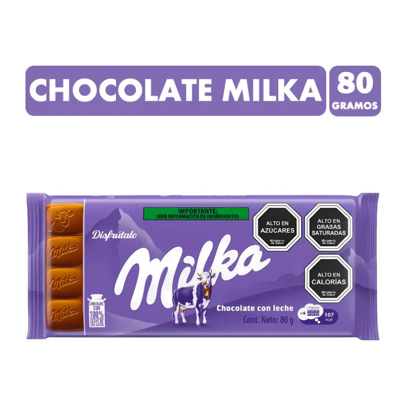 Chocolate Milka De Leche (barra De 80 Gramos)