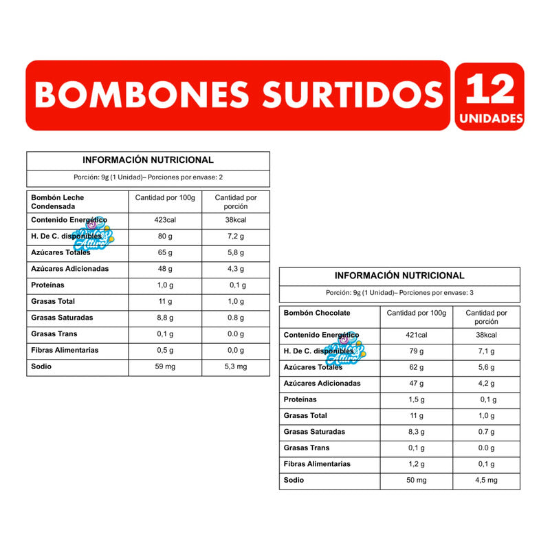 Bombones Surtidos Bel Con Cobertura Sabor Chocolate (108g)
