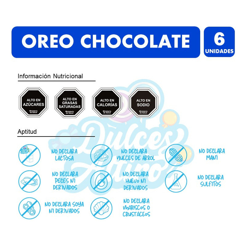 Galletas Oreo Sabor Chocolate - Pack De 6 Unidades, 36g C/u.
