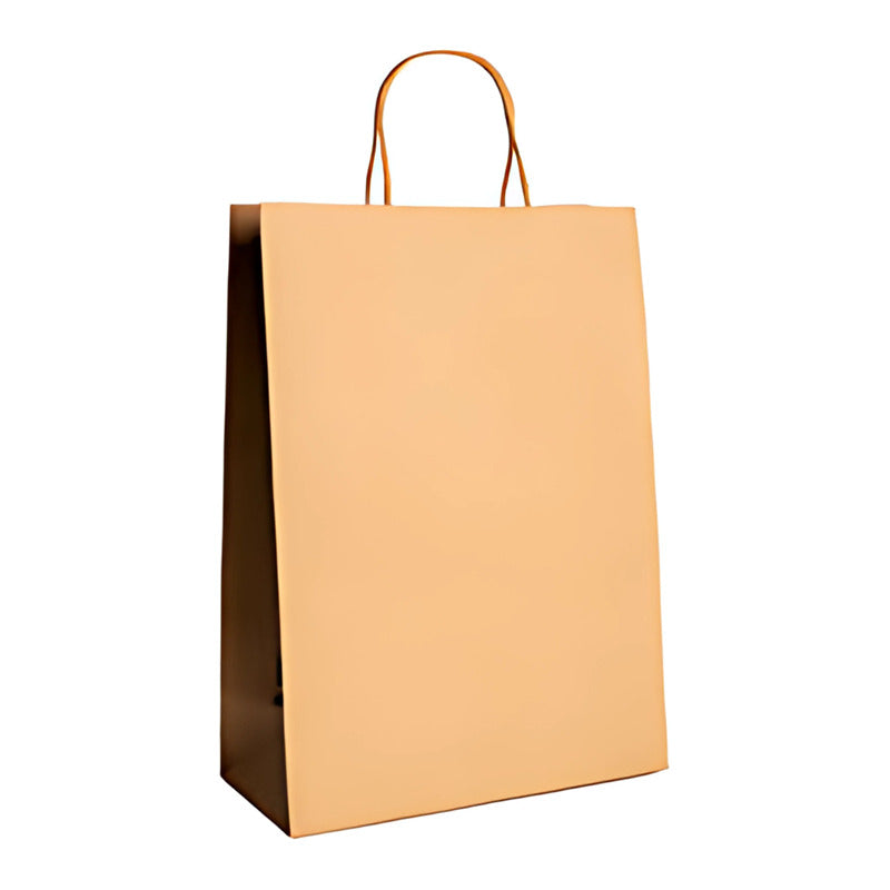 Bolsas De Papel Kraft 22x30x10cm, Con Manilla (50 Un)