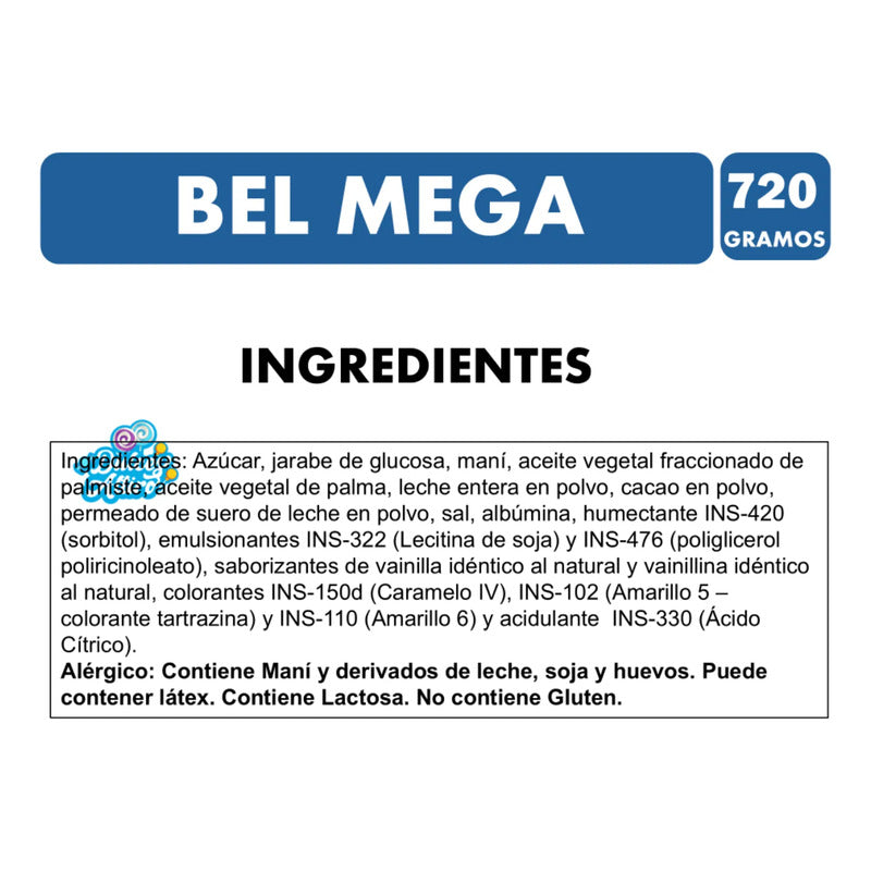 Chocolate Bel Mega Barra De Maní Y Caramelo (24 Unidades)