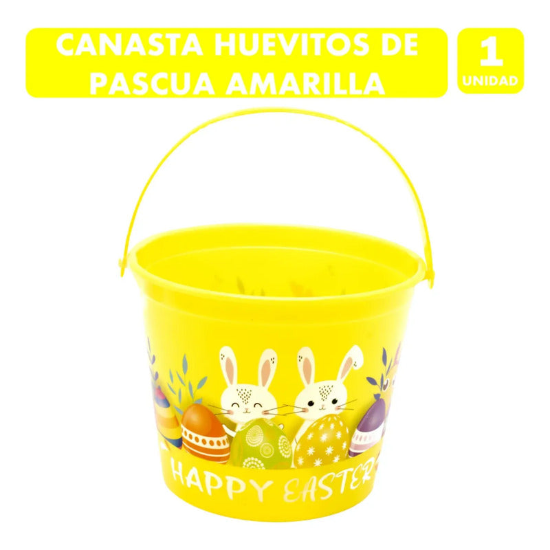 Canasta Especial Huevitos De Pascua - Color Amarillo