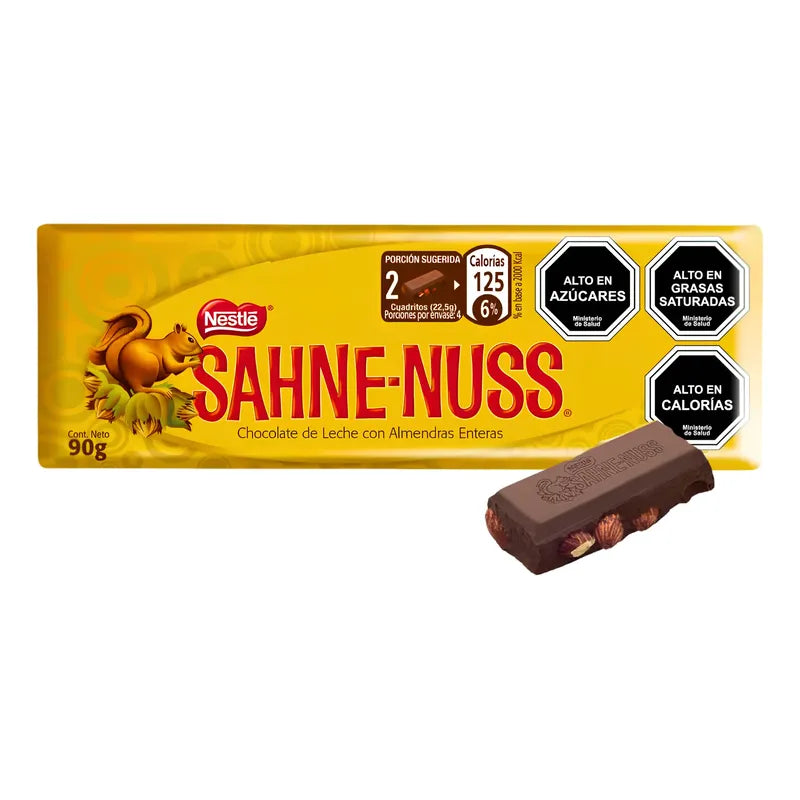 Sahne Nuss -  Barra De Chocolate Con Almendras (90g)