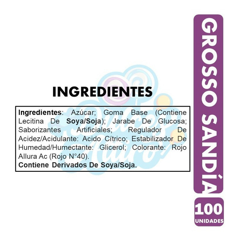 Grosso Sabor Sandia - Chicle (caja Con 100 Unidades)