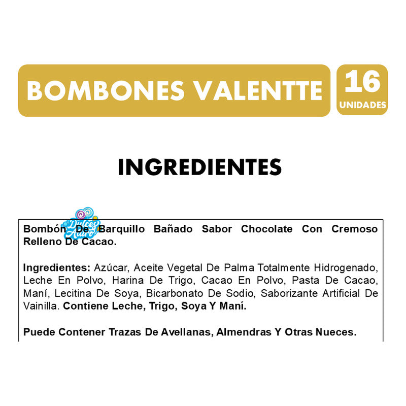 Bombones Valennte - Para Regalo En Forma De Corazones (16u)