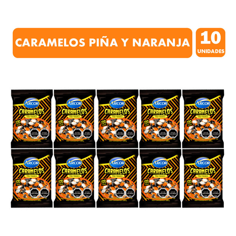 Dulces Para Halloween - Caramelos Piña Y Naranja (pack 10un)