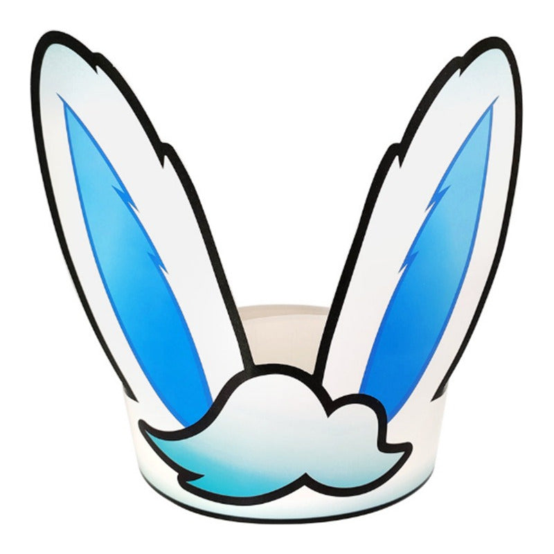 Cintillo De Pascua De Cartón Celeste Para Niño (pack De 6u)