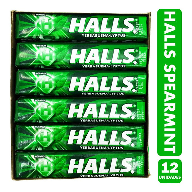 Halls Verde - Sabor Menta Verde Spearmint (caja Con 12 Uni)