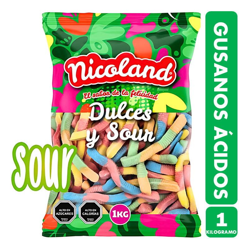 Gusanos Acidos - Gomitas En Forma De Gusanos (bolsa De 1kg)