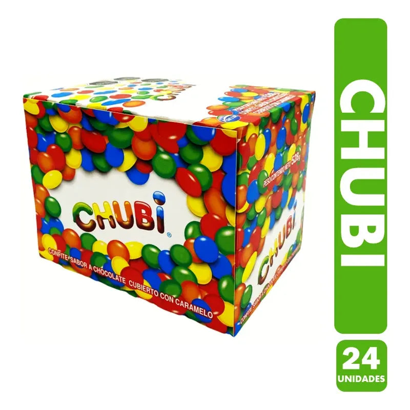 Chubi -confite De Chocolate Cubierto Con Caramelo (caja 24u)