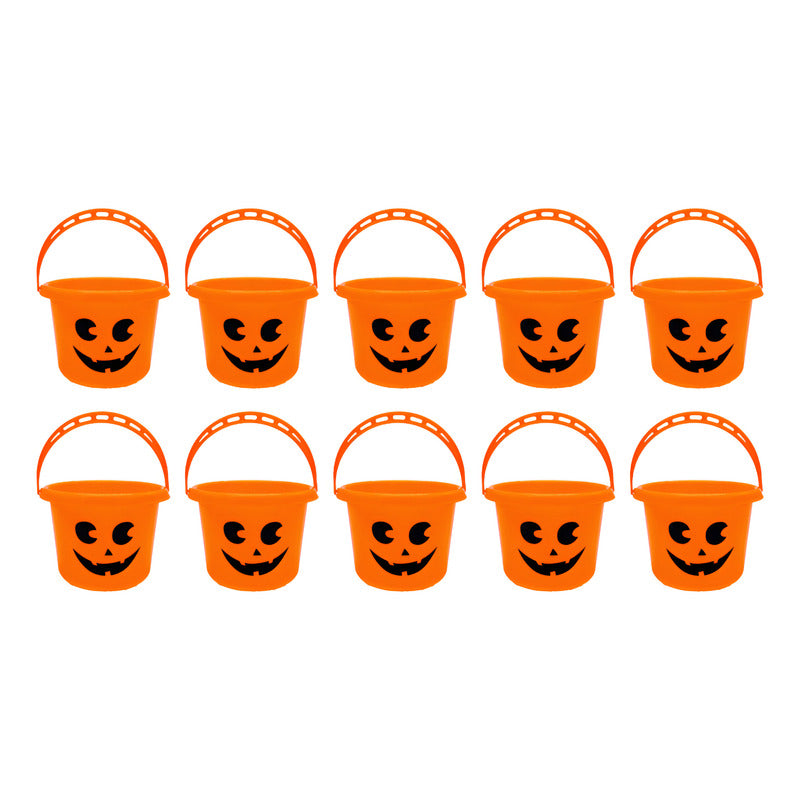 Baldes Para Halloween  Pack Conveniente 10 Unidades Naranja