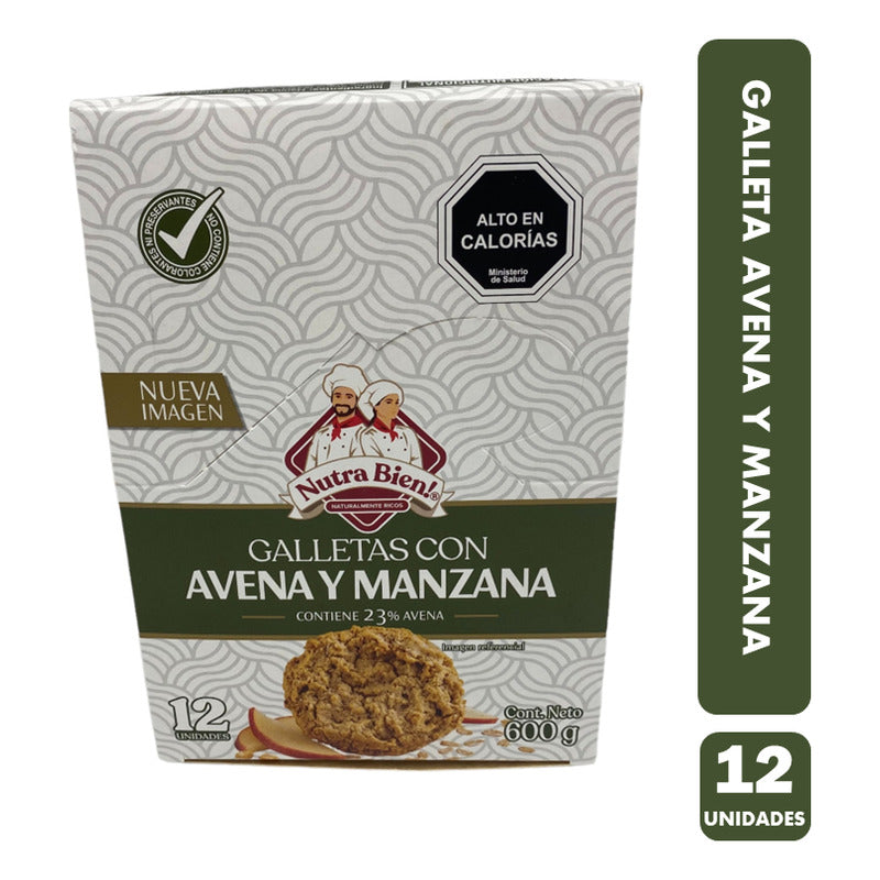 Galleta Saludables Avena Y Manzana Nutrabien (caja Con 12u)