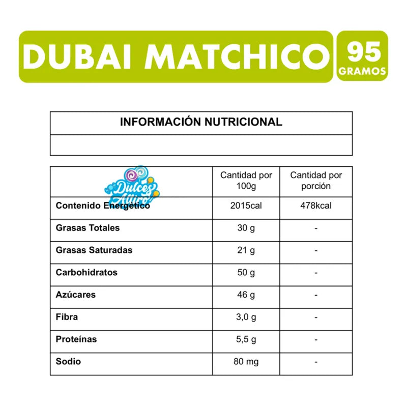 Dubai Matchico Sabor Strawberry Matcha Chocolate (95 Gramos)