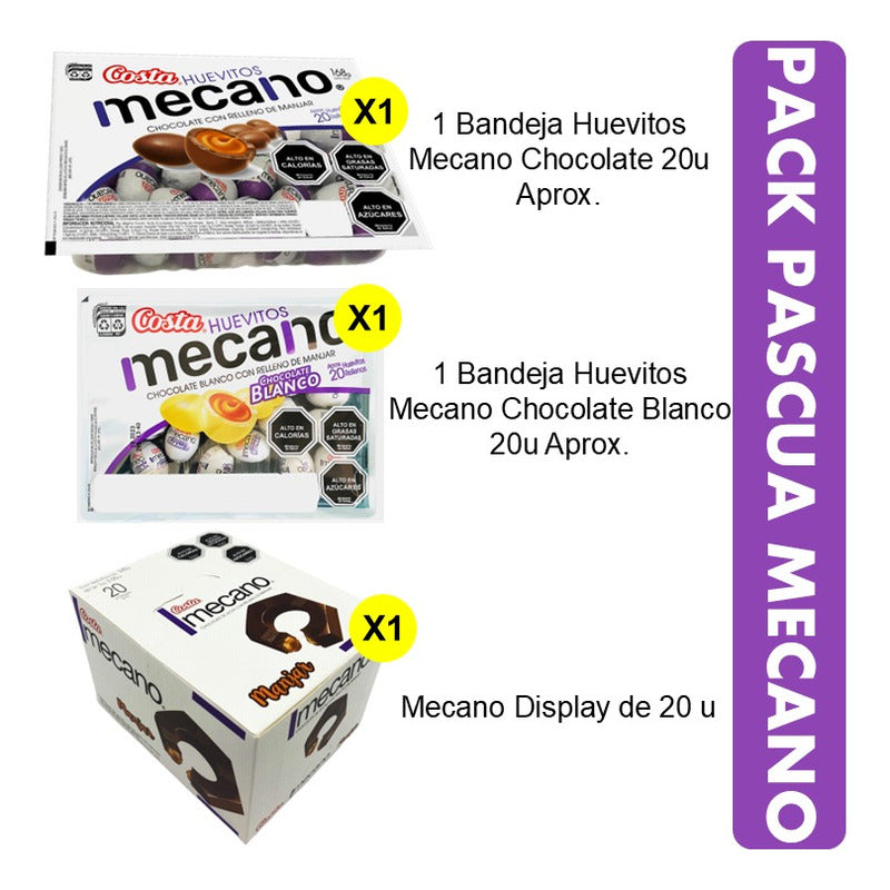 Pack Huevitos De Leche + Chocolate Blanco + Caja Mecano