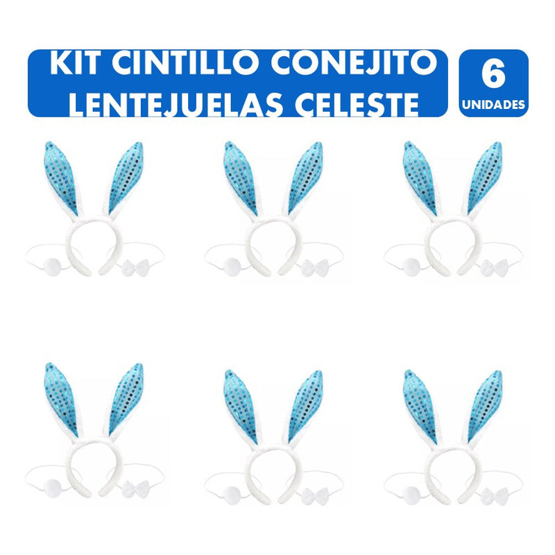 Pack Orejas/corbatín Lentejuelas De Pascua Paraniños(pack6u)