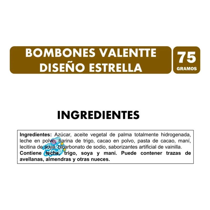 Bombones Valentte Diseño Estrella Especial Navidad