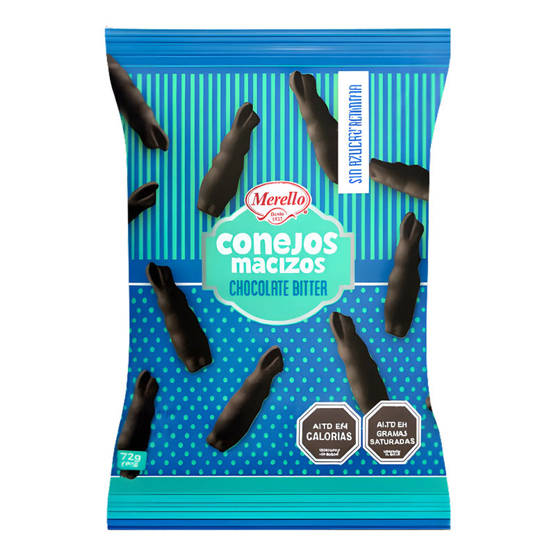 Conejitos Macizos Sin Azúcar Chocolate Bitter - Bolsa 72g