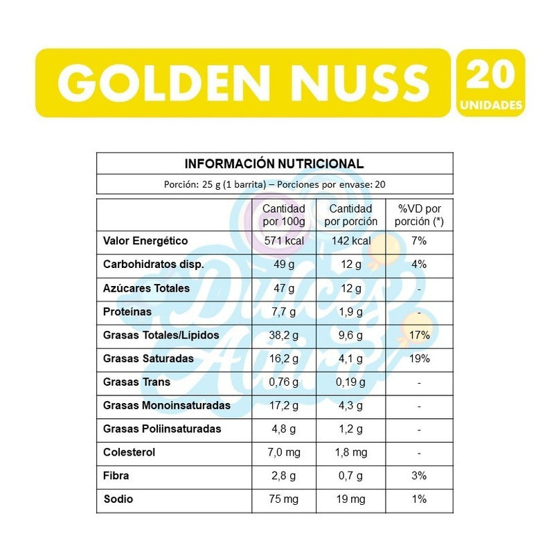 Golden Nuss - Chocolate En Formato Pequeño (caja Con 20 Un)