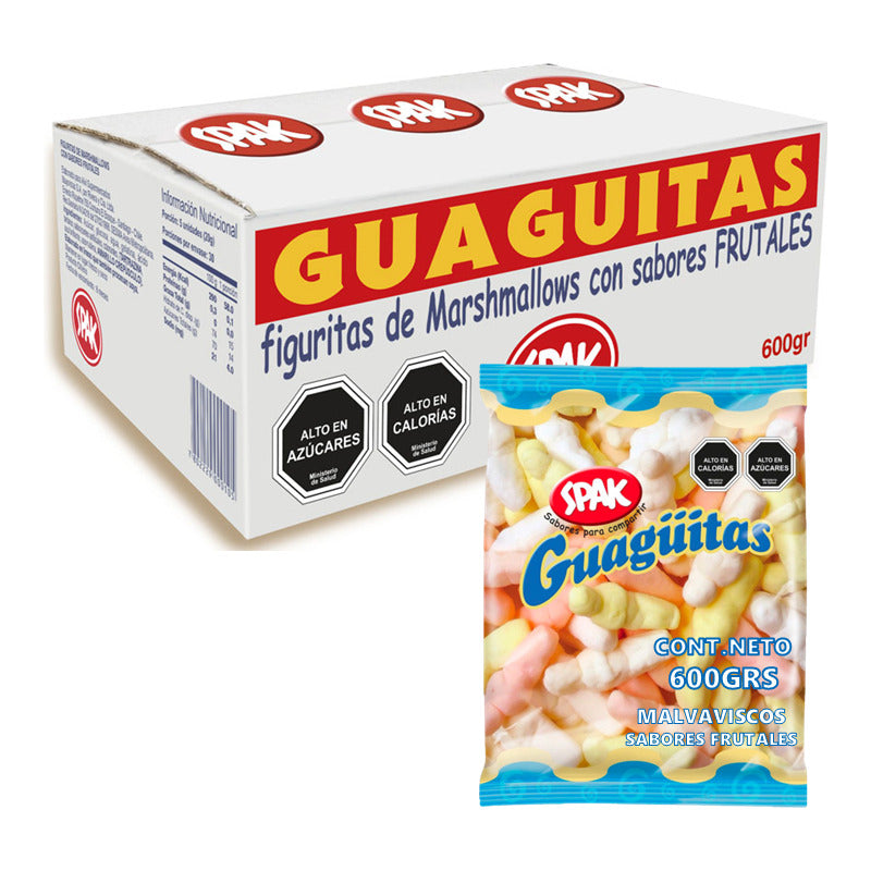 Marshmallows Guagüitas Sabores Frutales De Spak (caja 600gr)