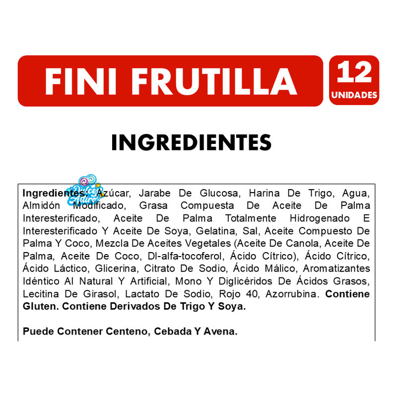 Gomitas Fini Tubos Sabor Frutilla (display 12 Unidades)