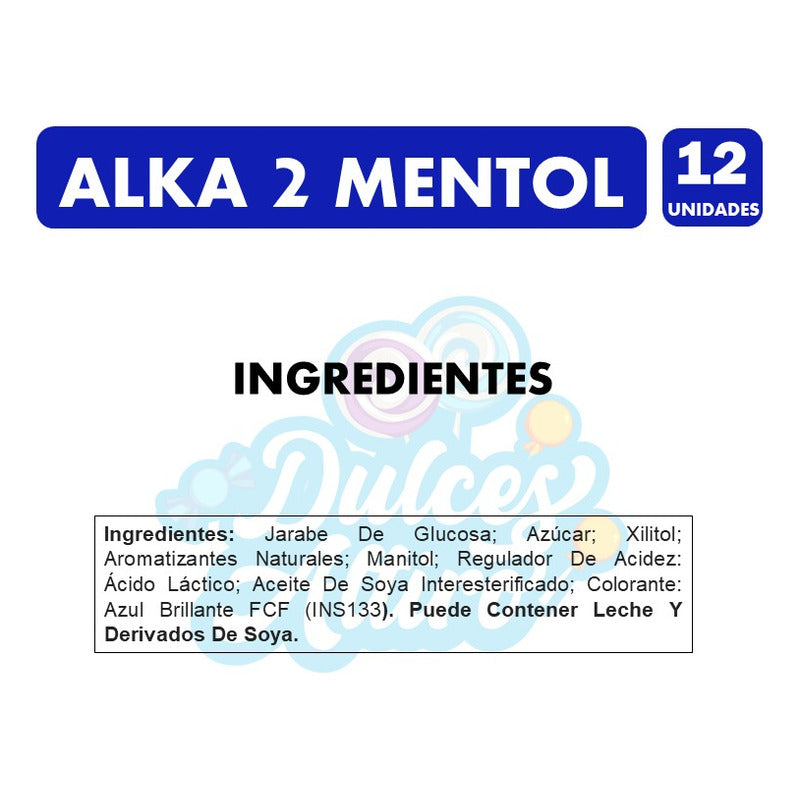 Caramelos Alka2 Sabor Mentol,eucalipto Y Menta(caja Con 12u)