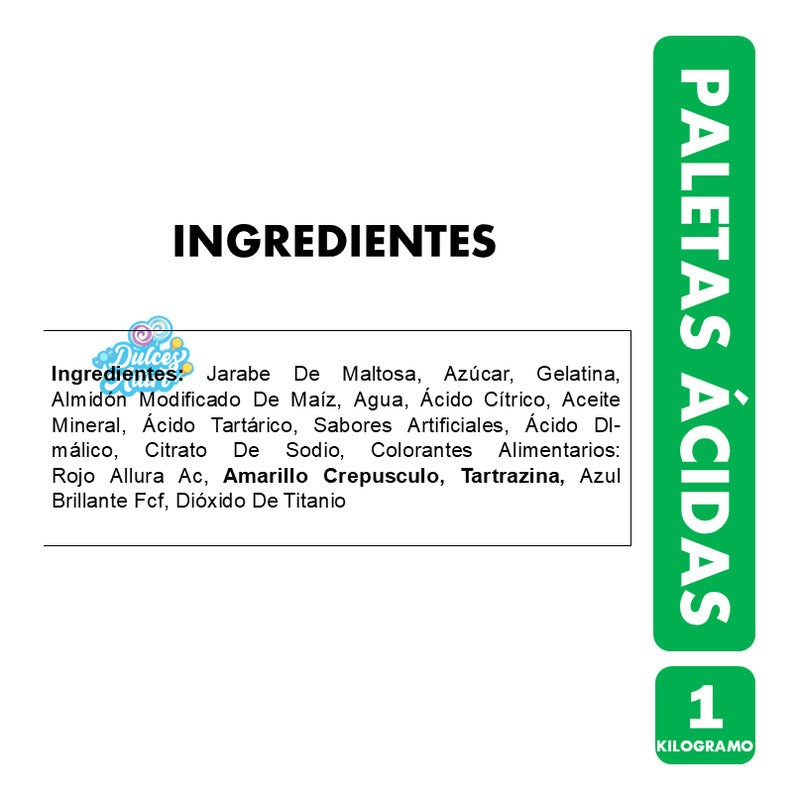 Gomitas En Forma De Paletas Acidas De Helado (bolsa De 1kg)