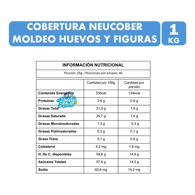 Cobertura De Chocolate Neucober Para Moldeos De Figuras 1 Kg