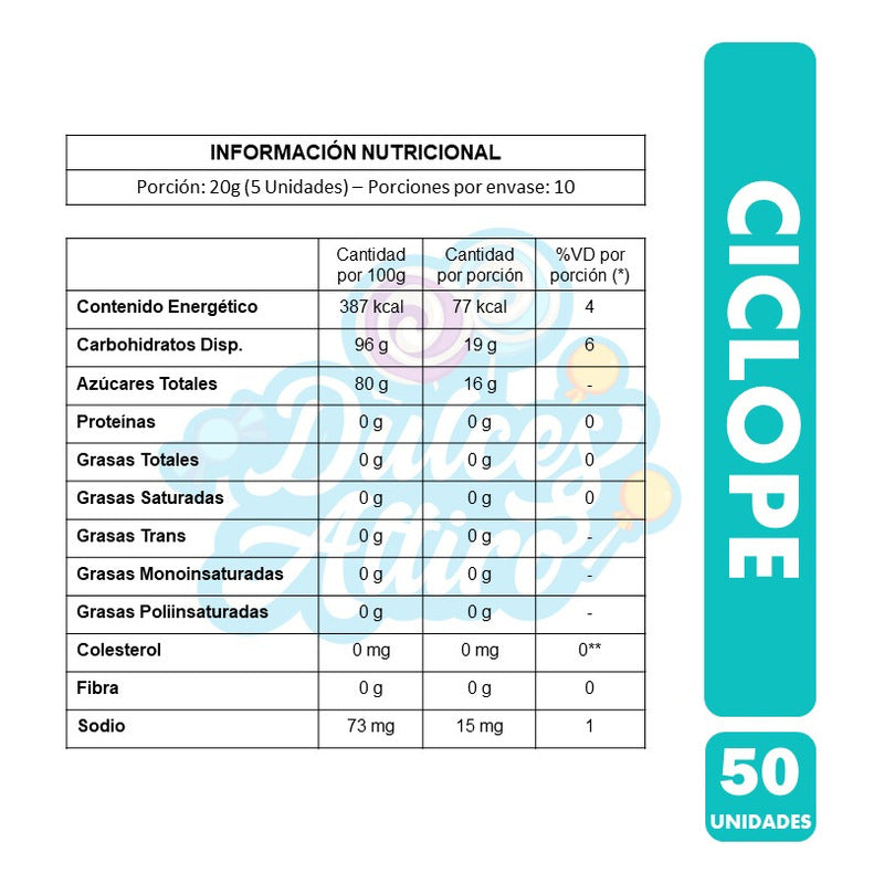 Caramelos Cíclope -especial Halloween (bolsa Con 50unidades)
