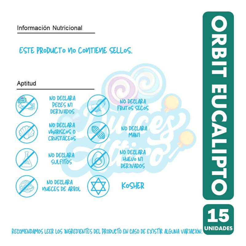 Orbit Chicle De Eucalipto- Sin Azúcar (caja Con 15 Unidades)