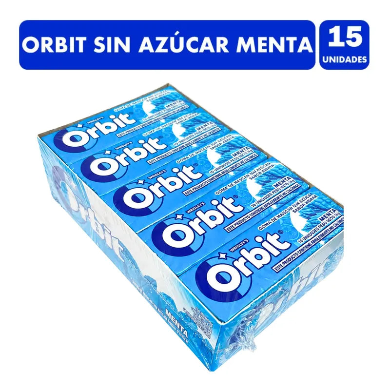 Chicles Orbit Sabor Menta Sin Azúcar (display 15 Unidades)