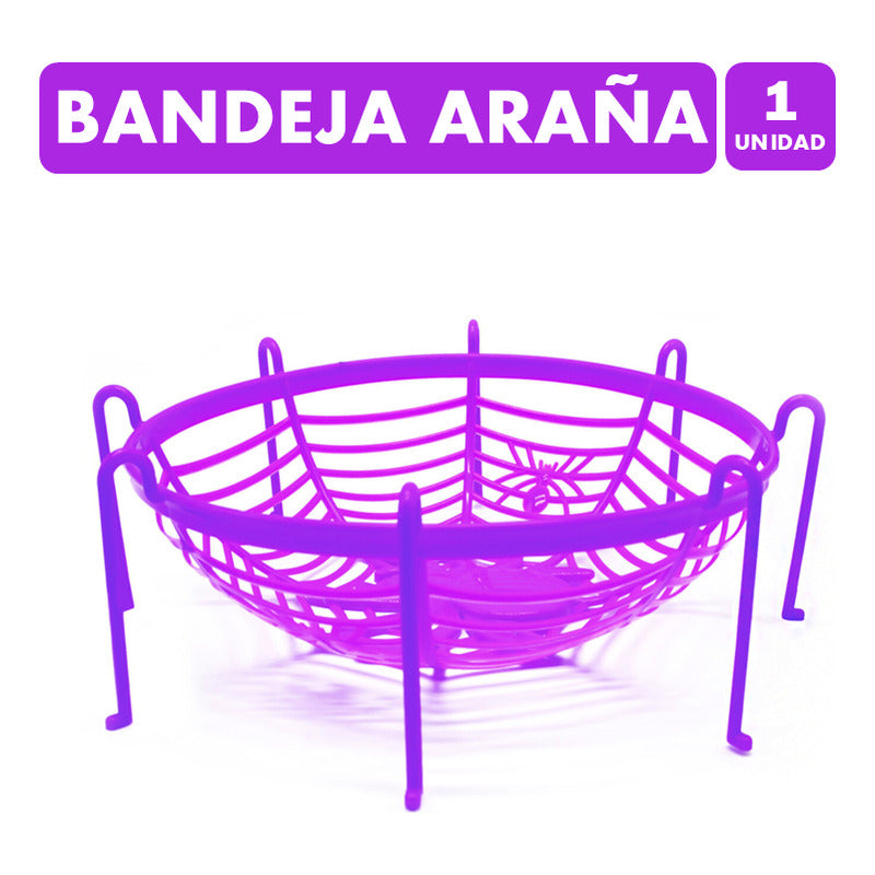 Bandeja Para Dulces Araña Morada De Halloween Deco(unitario)