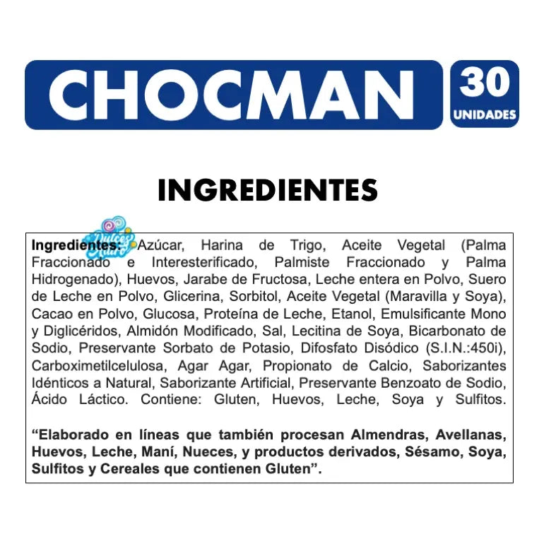 Chocman - Bizcocho Bañado Relleno Con Manjar De Costa (30 U)