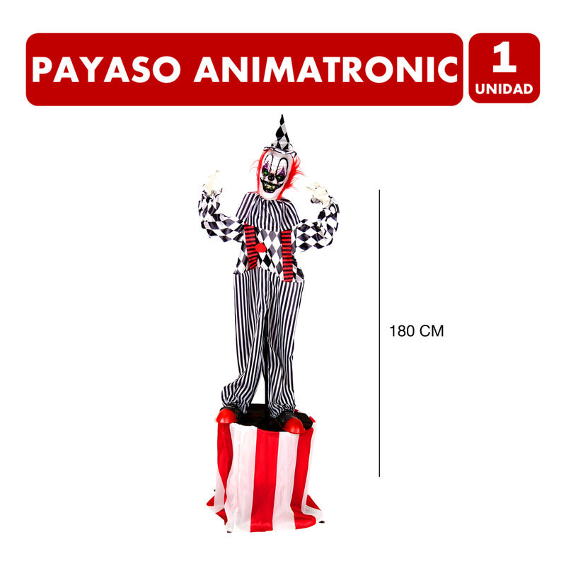 Payaso Diabolico Animatronic Con Movimiento Halloween(180cm)