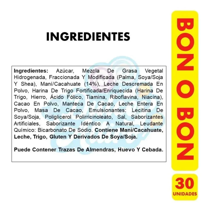 Caja De Bombón Bon O Bon Sabor Original ( 30 Unidades)