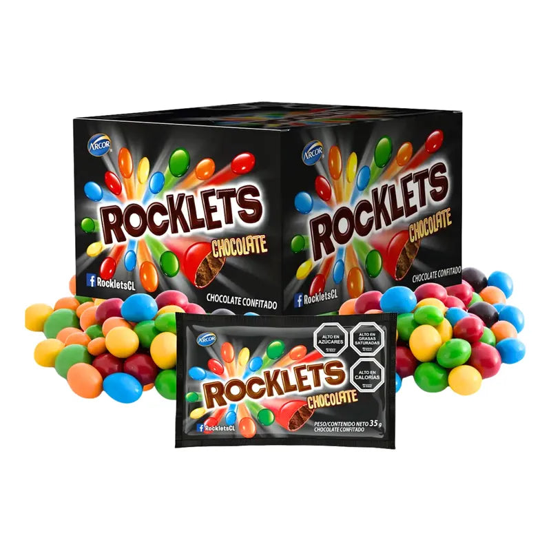 Chocolate Rocklets Confitado (caja Con 18 Unidades)