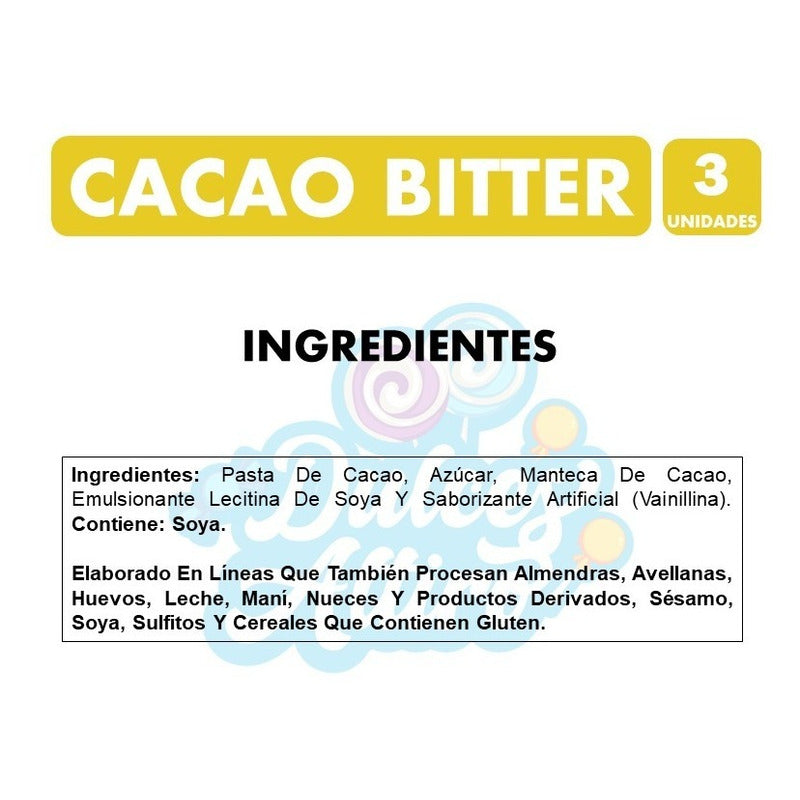 Chocolate Cacao 62% Bitter, De Costa - (pack De 3 Unidades).