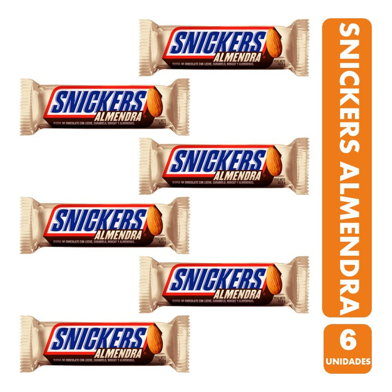 Snickers Almendra - Barra De Chocolate (pack De 6 Unidades)