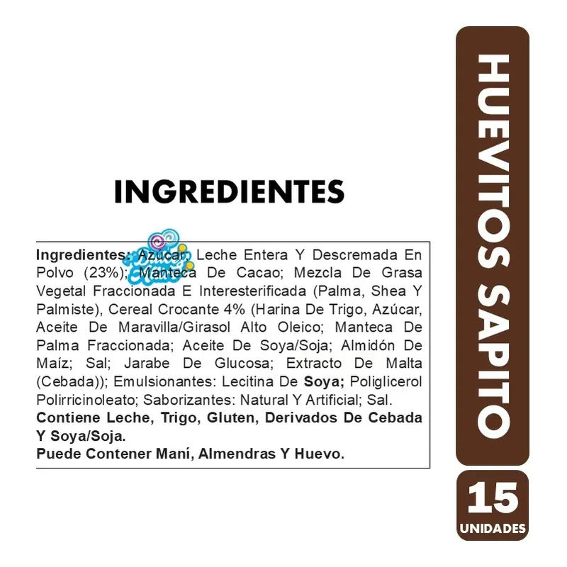 Huevitos De Pascua Chocolate Sapito (bandeja 15 Unidades)
