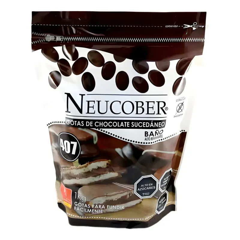 Cobertura De Chocolate Neucober Semibitter (1 Kg) Vegano