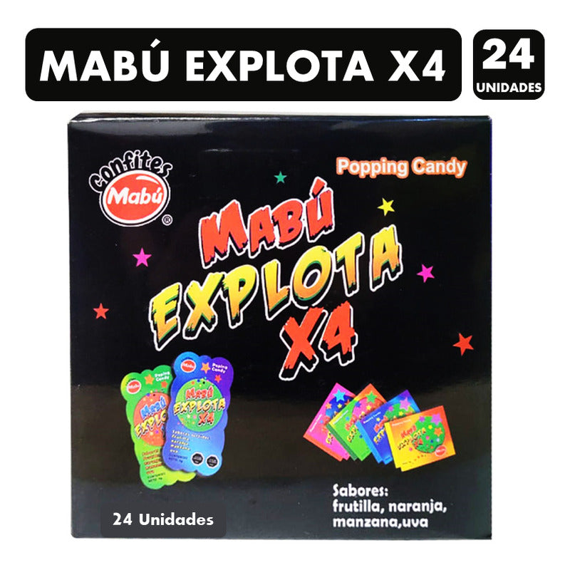 Caramelos Paleta Sabores Frutales-mabu(caja Con 24unidades)