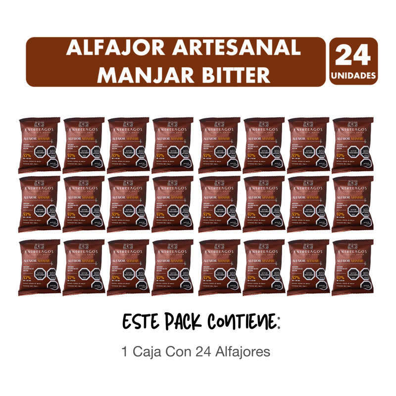 Alfajor Manjar Artesanal Entrelagos  (caja Con 24 Unidades)