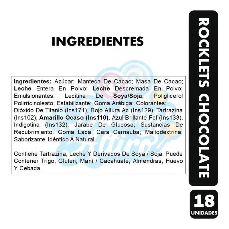 Chocolate Rocklets Confitado (caja Con 18 Unidades)