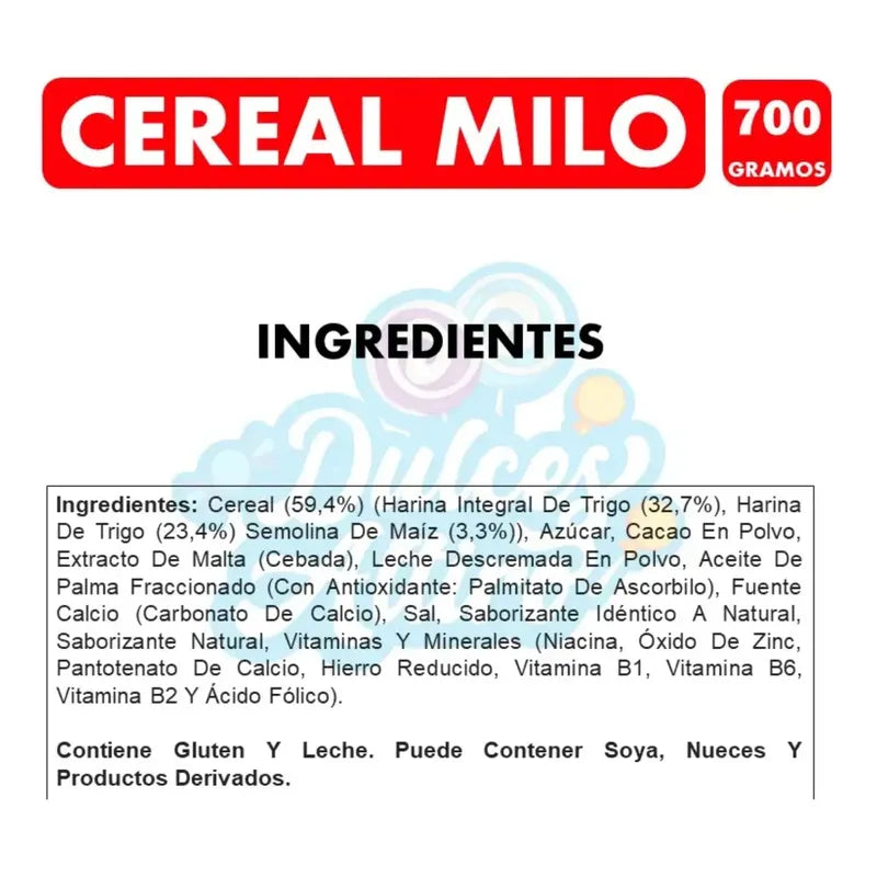 Cereal Milo Sabor Chocolate De Nestlé - Caja Con 700g