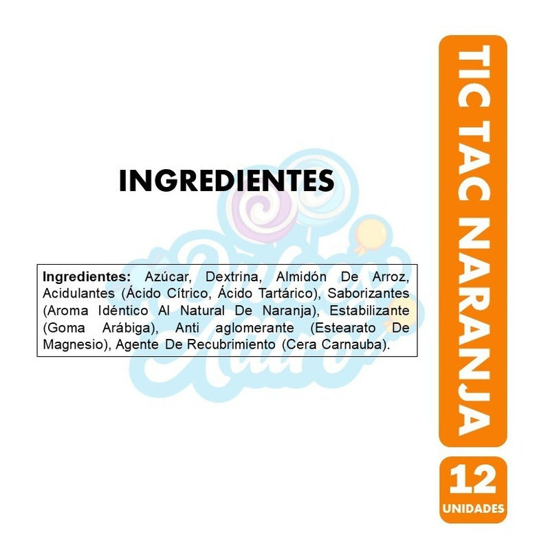 Tic Tac Sabor Naranja (caja Con 12 Unidades)