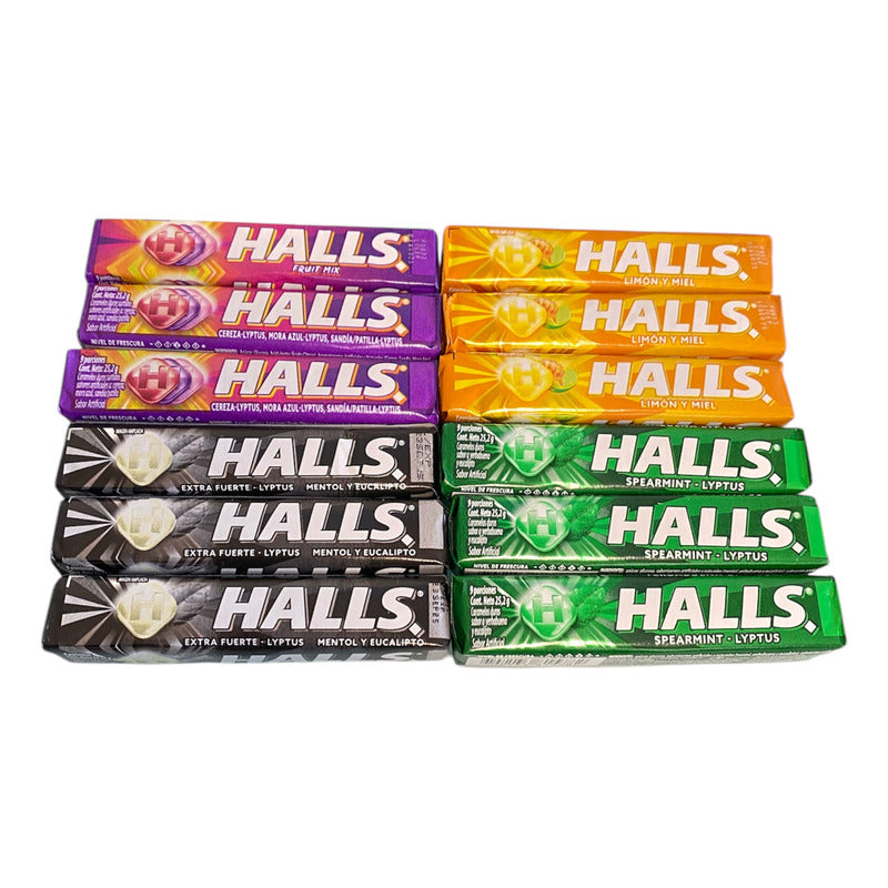 Halls En Sabores Surtidos - Caja Con 12 Un En Sabores Mixtos